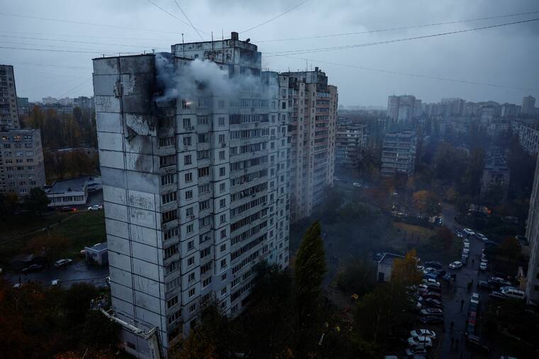 REUTERS/VALENTYN OGIRENKO
A view shows an apartment building damaged by a Russian drone strike, amid Russias attack on Ukraine, in Kyiv, Ukraine.