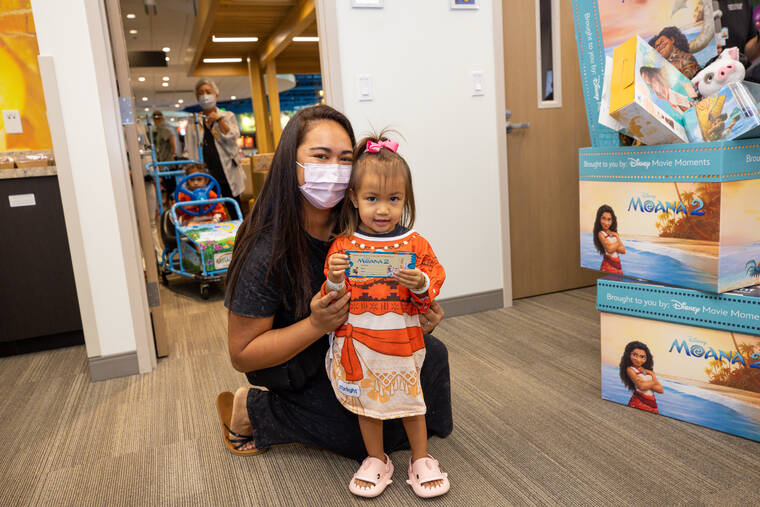 COURTESY KAPIOLANI MEDICAL CENTER
Young patients at Kapiolani Medical Center for Women & Children enjoyed a screening of Moana 2.